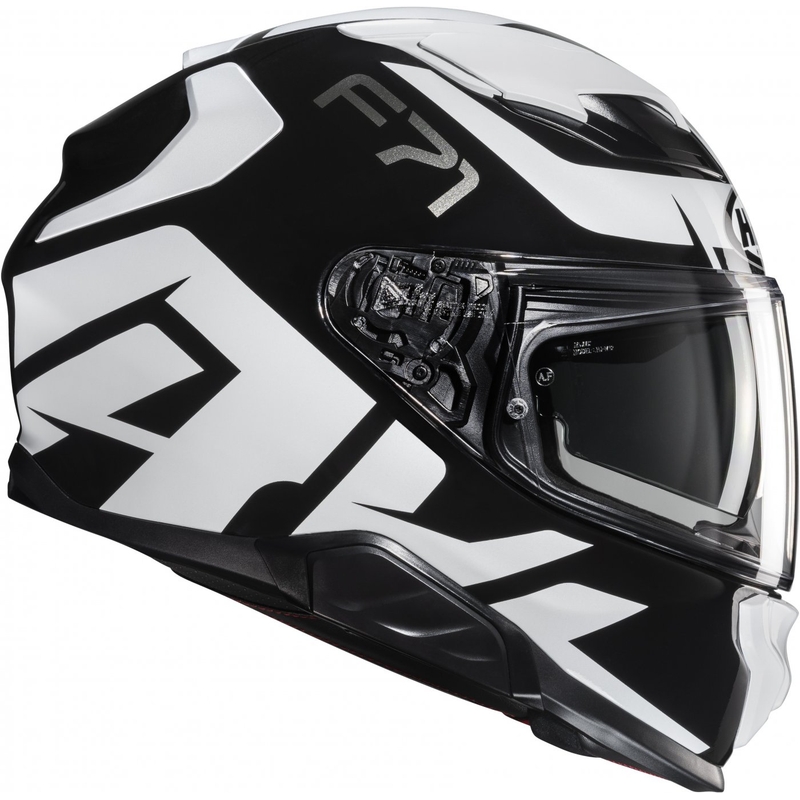 Integrierter Motorradhelm HJC F71 Bard MC5 schwarz-weiß