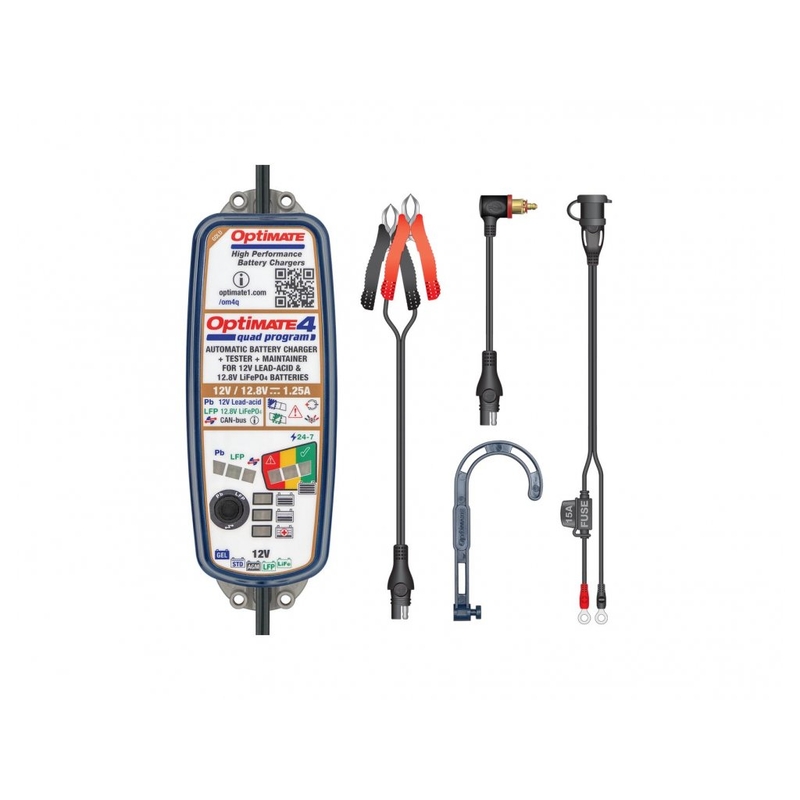 Batterieladegerät TecMate- Optimate 4 QUAD PROGRAM CAN-BUS PREMIUM 12V/12.8-1.25A