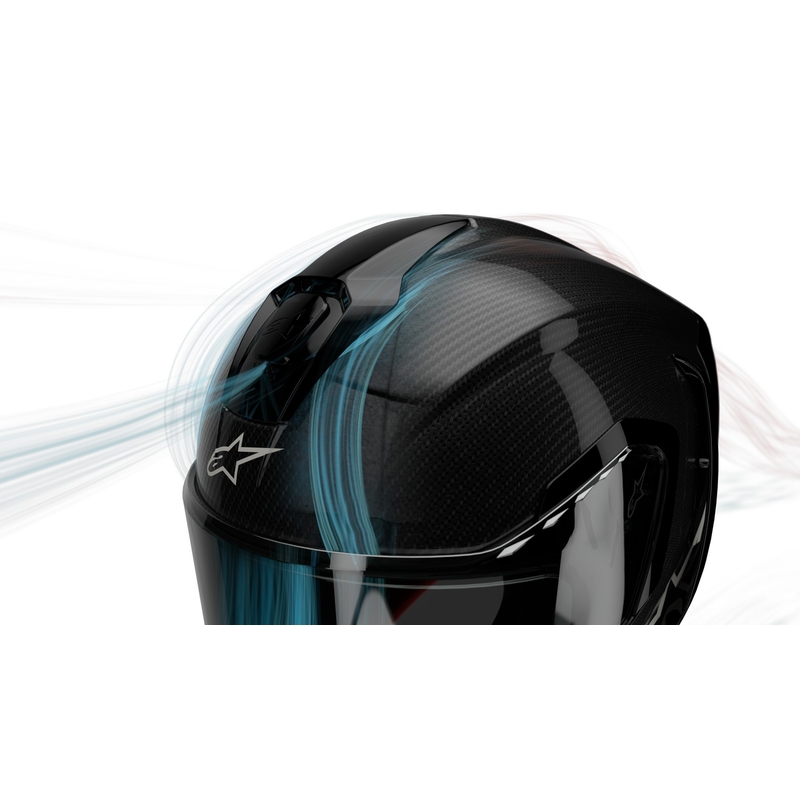 Integralhelm Motorrad Alpinestars Supertech R-10 Solid Carbonschwarz