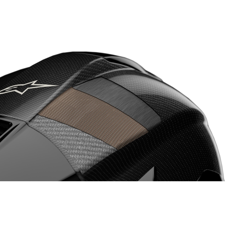 Integralhelm Motorrad Alpinestars Supertech R-10 Solid Carbonschwarz