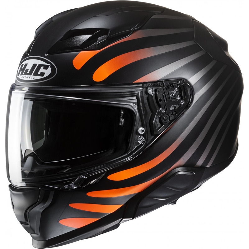 Integral-Motorradhelm HJC F71 Zen MC7SF schwarz-grau-orange
