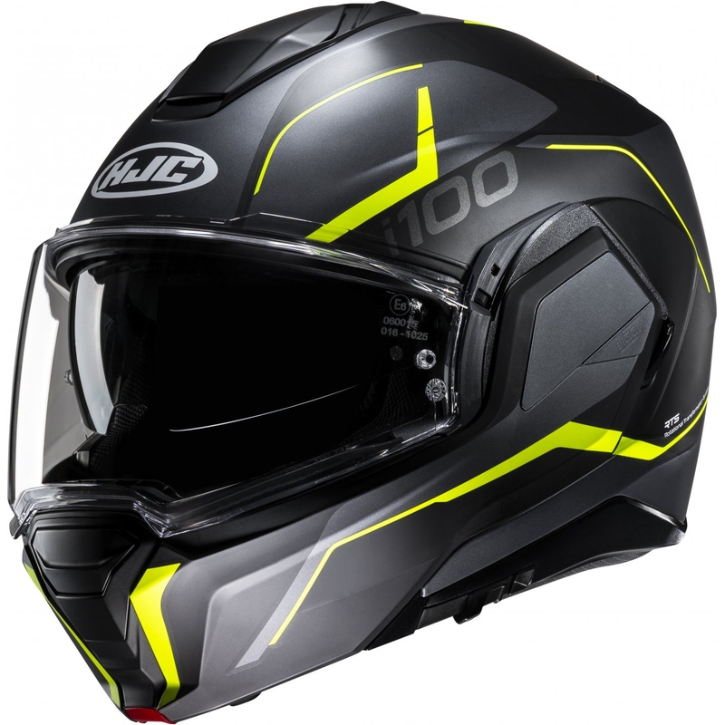 HJC i100 Lorix MC3HSF schwarz-grau-gelber Motorrad-Klapphelm