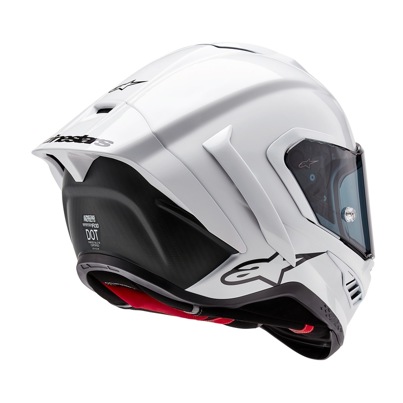 Integrierter Motorradhelm Alpinestars Supertech R-10 Solid Carbonweiß matt