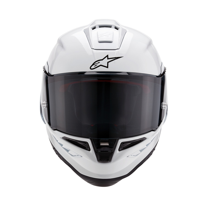 Integrierter Motorradhelm Alpinestars Supertech R-10 Solid Carbonweiß matt