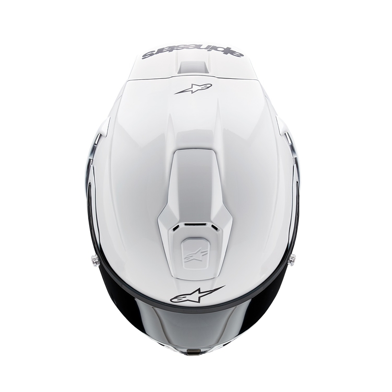 Integrierter Motorradhelm Alpinestars Supertech R-10 Solid Carbonweiß matt