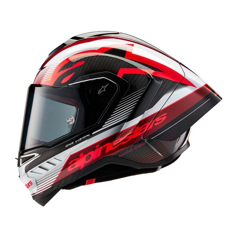 Alpinestars Supertech R-10 Team Carbon rot und weiß Integral Motorradhelm