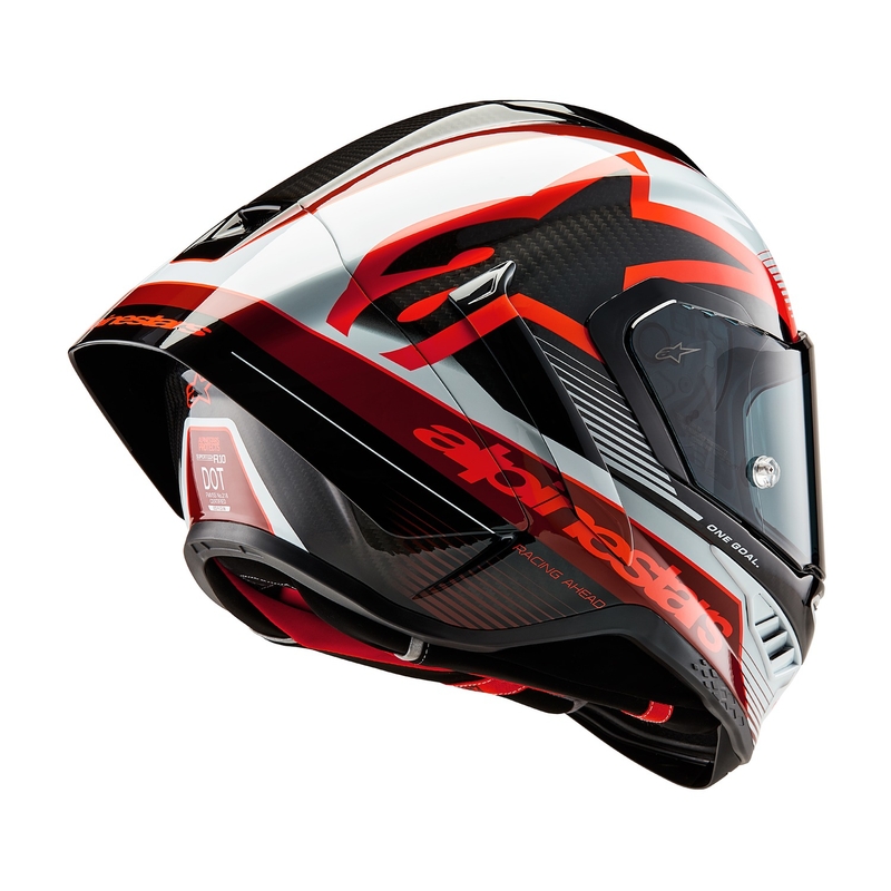 Alpinestars Supertech R-10 Team Carbon rot und weiß Integral Motorradhelm