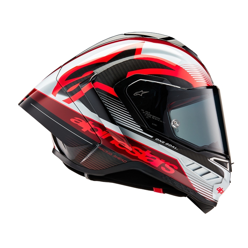 Alpinestars Supertech R-10 Team Carbon rot und weiß Integral Motorradhelm
