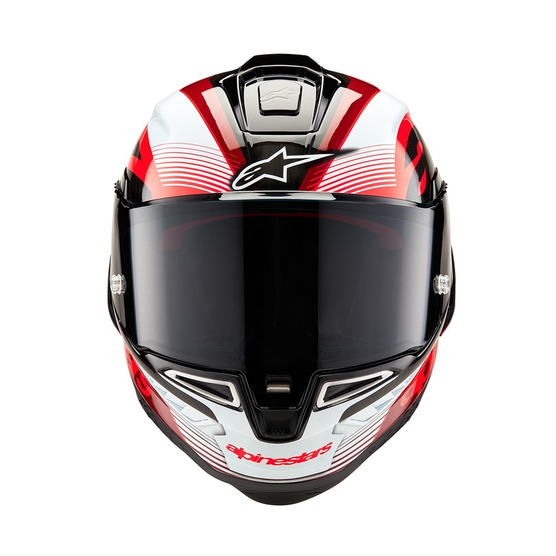 Alpinestars Supertech R-10 Team Carbon rot und weiß Integral Motorradhelm