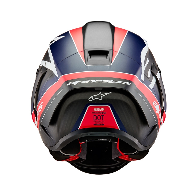 Integralhelm für Motorrad Alpinestars Supertech R-10 Team Carbon Fluo Rot-Blau-Weiß Matt