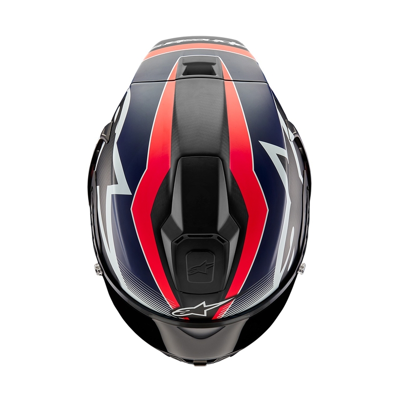 Integralhelm für Motorrad Alpinestars Supertech R-10 Team Carbon Fluo Rot-Blau-Weiß Matt
