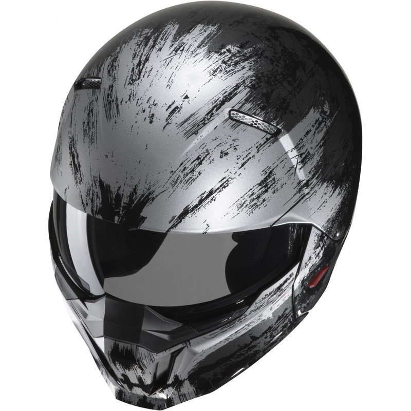 Offener Helm mit Maske HJC i20 Furia MC5 schwarz-grau