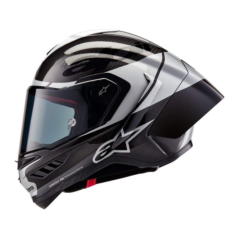 Alpinestars Supertech R-10 Element Carbon Integralhelm Motorrad silber-schwarz
