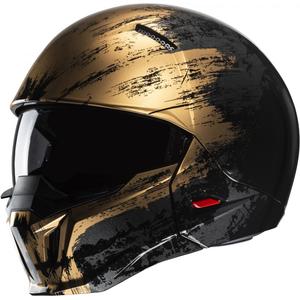 Offener Helm mit Maske HJC i20 Furia MC9 schwarz-gold