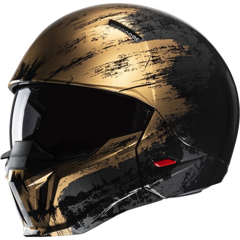 Offener Helm mit Maske HJC i20 Furia MC9 schwarz-gold