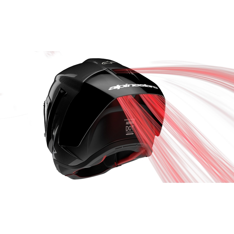 Alpinestars Supertech R-10 Element 2024 Carbon fluo rot und weiß Integral Motorradhelm