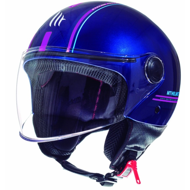 Motorradhelm Open MT Street Entire Blau-Fluo Pink Ausverkauf