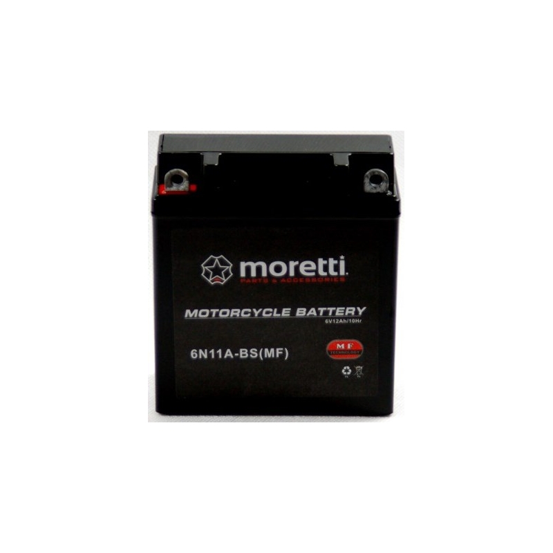 Moretti wartungsfreie Gel-Batterie 6N11A-4B, 6V 11Ah