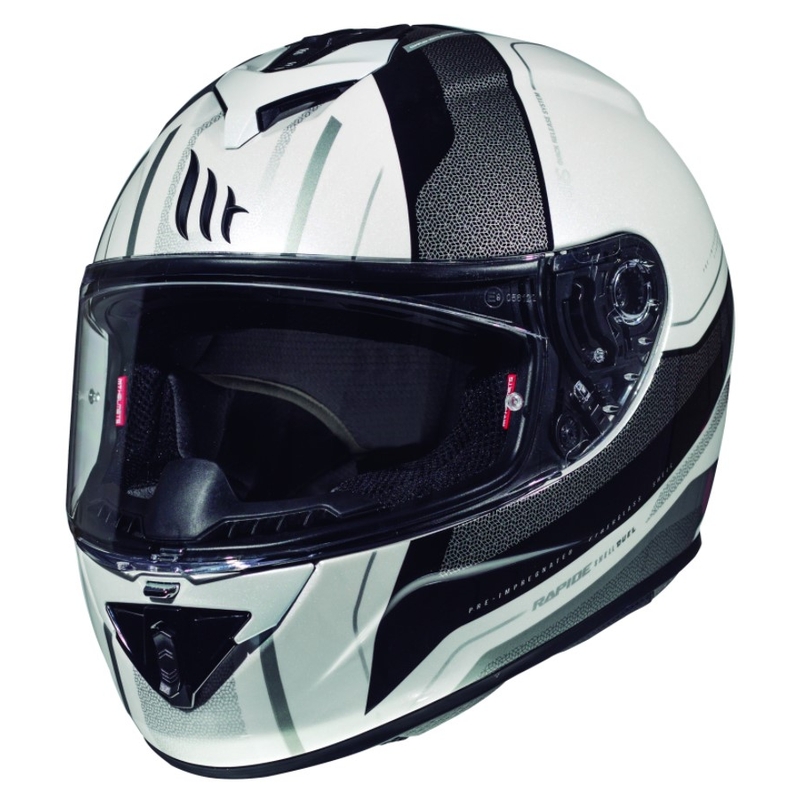 MT Rapide Duel Integral Motorradhelm weiß und silber