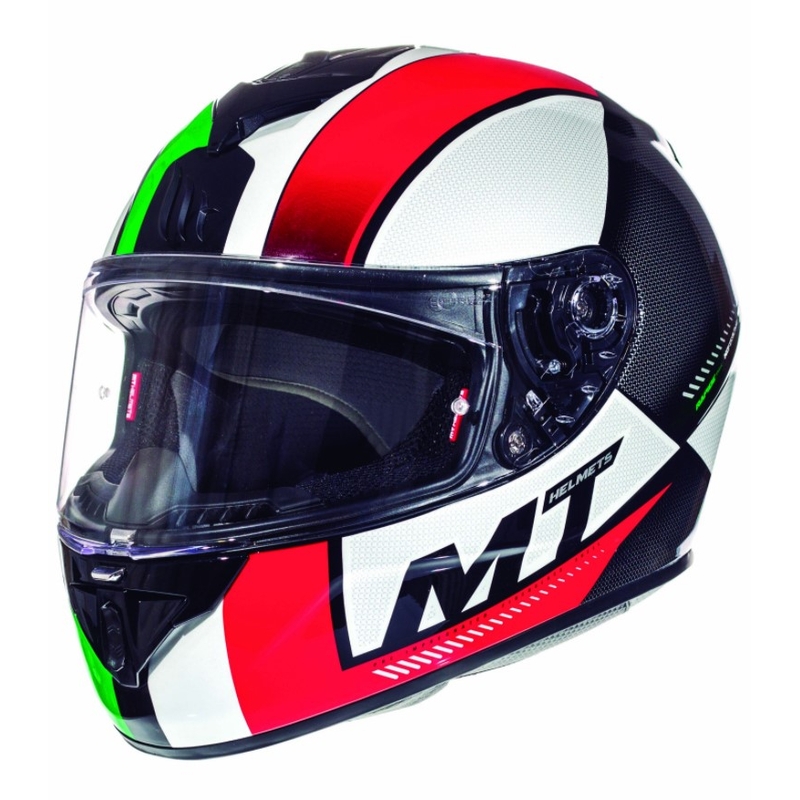 MT Rapide Overtake Integral Motorradhelm weiß-rot-grün