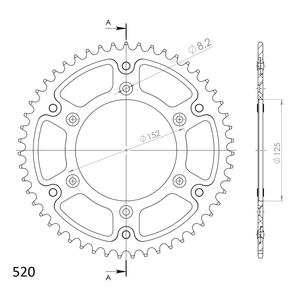 Kettenrad SUPERSPROX STEALTH RST-8000:51-RED rot 51T, 520