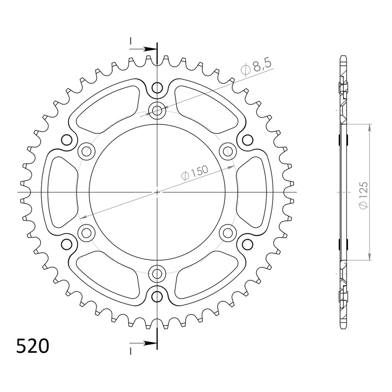 Kettenrad SUPERSPROX STEALTH orange 49T, 520