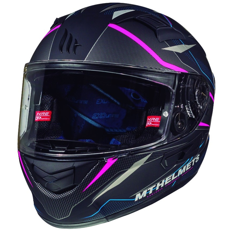 MT Kre Intrepid SV Integral Motorradhelm schwarz matt-fluo pink