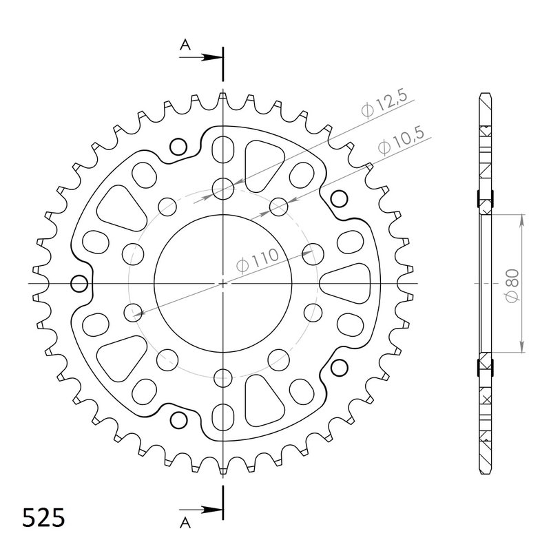 Ketten Rad SUPERSPROX STEALTH gold 42T, 525