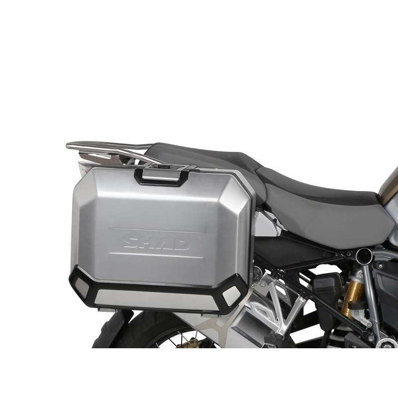 Complete set of aluminum cases SHAD TERRA, 37L topcase + 36L / 47L side cases, including mounting kit and plate SHAD R 1200 GS Adventure/ R 1250 GS Adventure