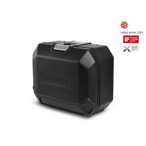 Complete set of black side aluminum cases 36L / 47L SHAD TERRA BLACK including mounting kit SHAD MOTO GUZZI V 85 TT