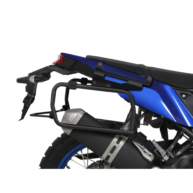 Complete set of black side aluminum cases 36L / 47L SHAD TERRA BLACK including mounting kit SHAD YAMAHA Tenere 700 XTZ690