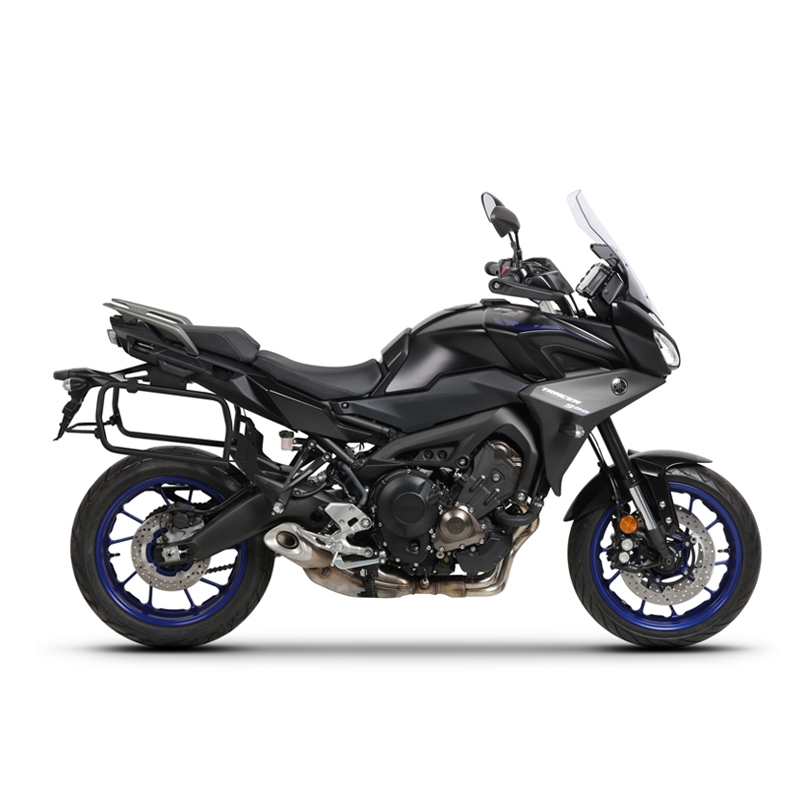 Complete set of black aluminum cases SHAD TERRA, 37L topcase + 36L / 47L side cases, including mounting kit and plate SHAD YAMAHA MT-09 Tracer / Tracer 900