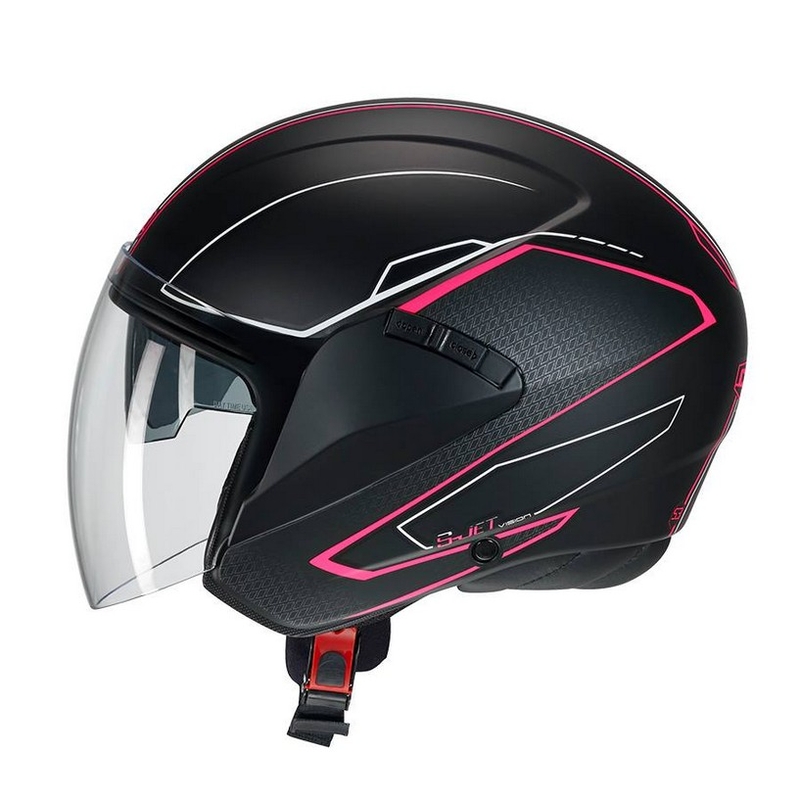 Offener Motorradhelm CMS S-JET Vision schwarz-fuchsia