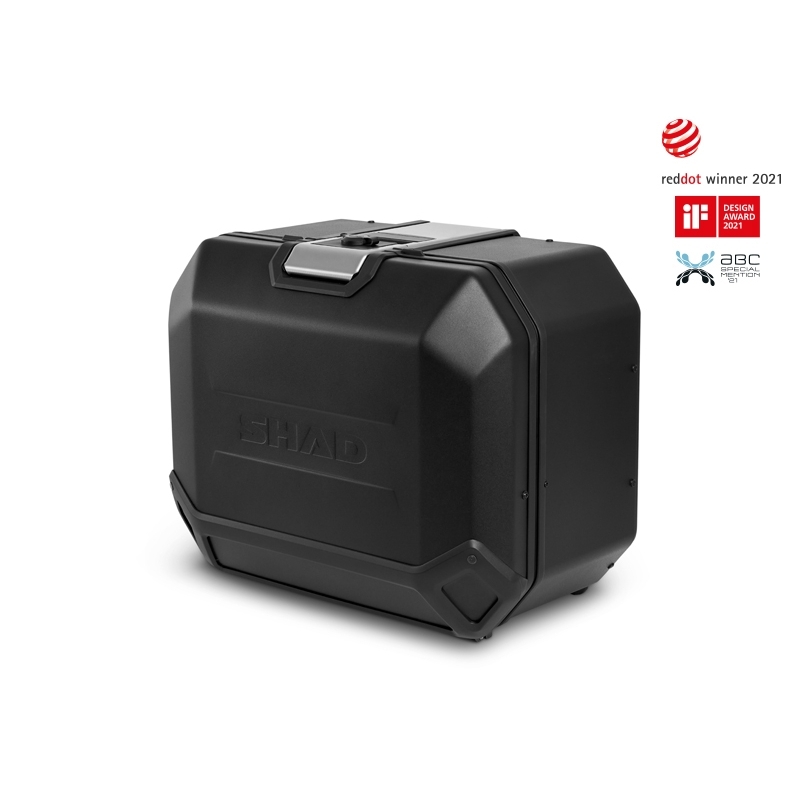 Complete set of black aluminum cases SHAD TERRA, 37L topcase + 36L / 47L side cases, including mounting kit and plate SHAD KTM Super Adventure 1290 (R, S)