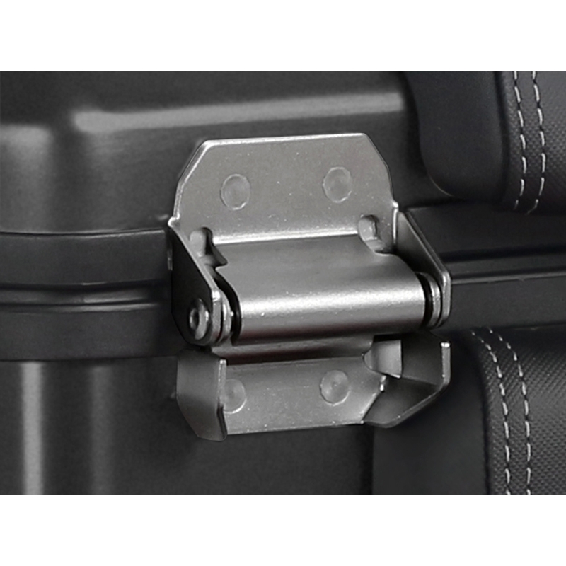Complete set of black aluminum cases SHAD TERRA, 48L topcase + 36L / 47L side cases, including mounting kit and plate SHAD MOTO GUZZI V 85 TT