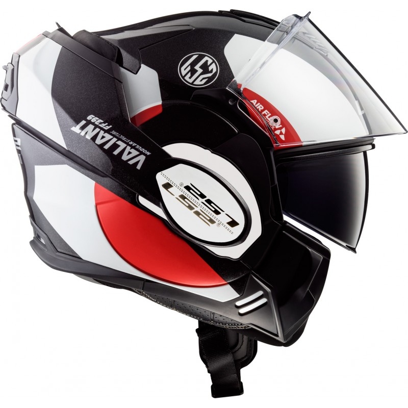 Klapphelm LS2 FF399 Valiant Avant weiß-schwarz-rot Ausverkauf