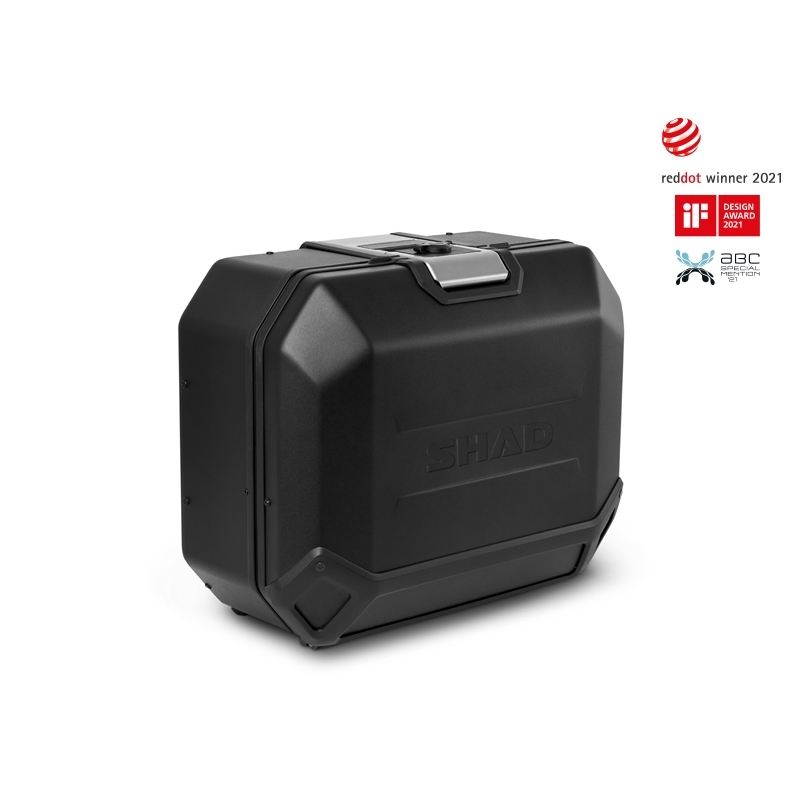 Complete set of 36L / 36L SHAD TERRA BLACK aluminum side cases, including mounting kit SHAD SUZUKI DL 650 V-Strom