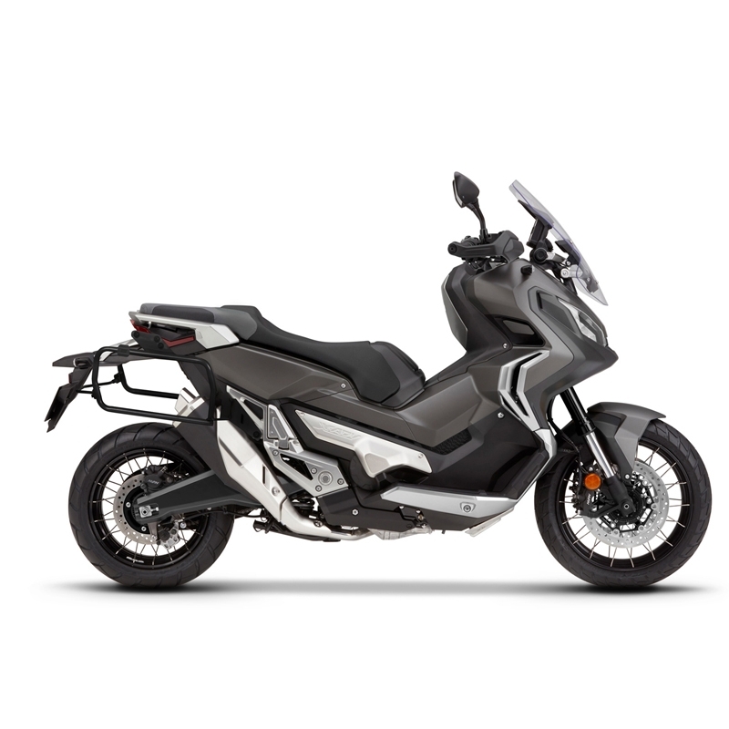 Complete set of 47L / 47L SHAD TERRA BLACK aluminum side cases, including mounting kit SHAD HONDA X-ADV 750
