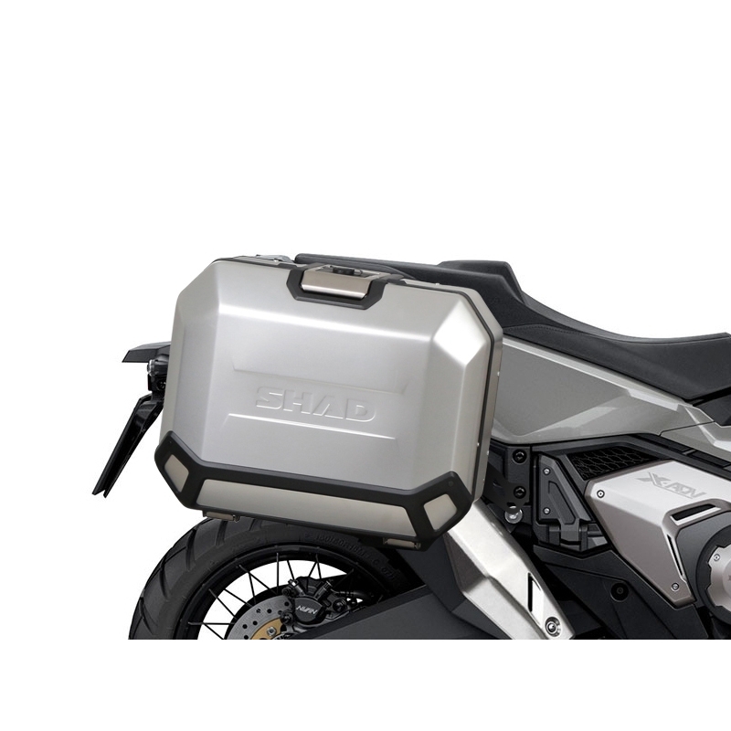 Complete set of 47L / 47L SHAD TERRA BLACK aluminum side cases, including mounting kit SHAD HONDA X-ADV 750