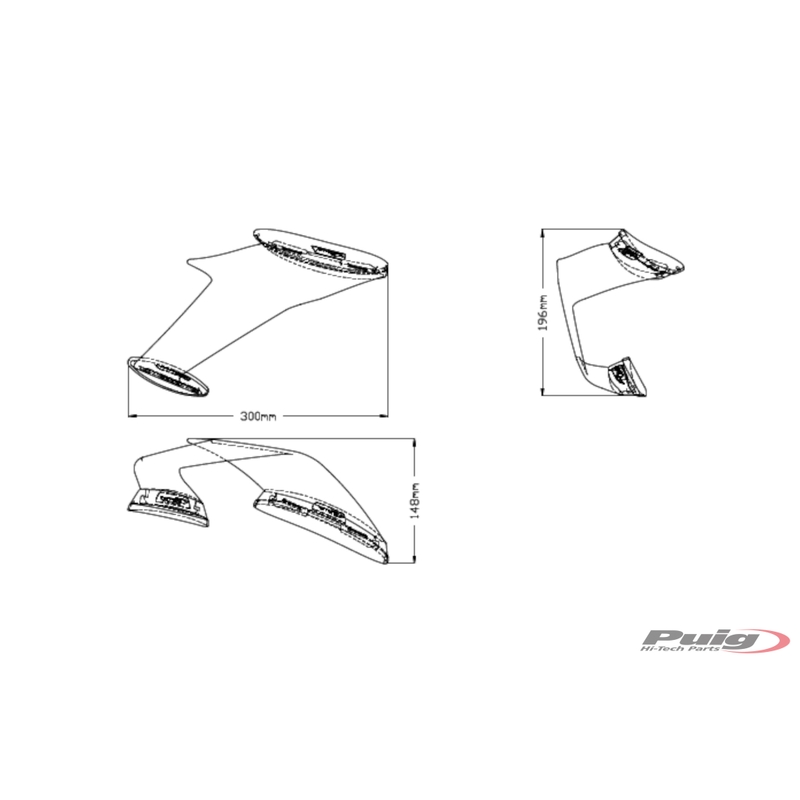 Seiten Spoiler PUIG DOWNFORCE schwarz