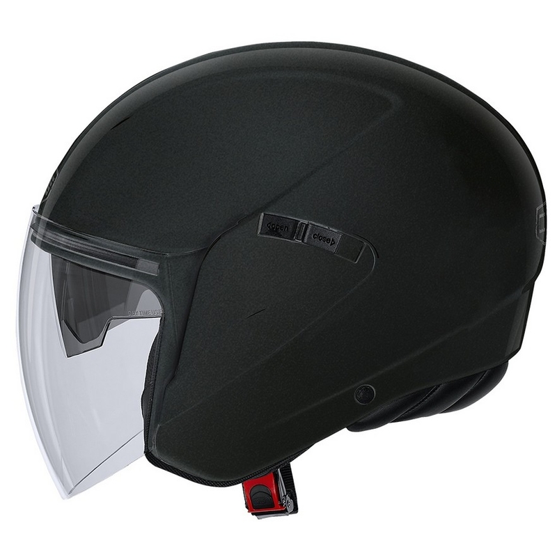 Offener Motorradhelm CMS S-JET Schlichtes schwarzes Metall