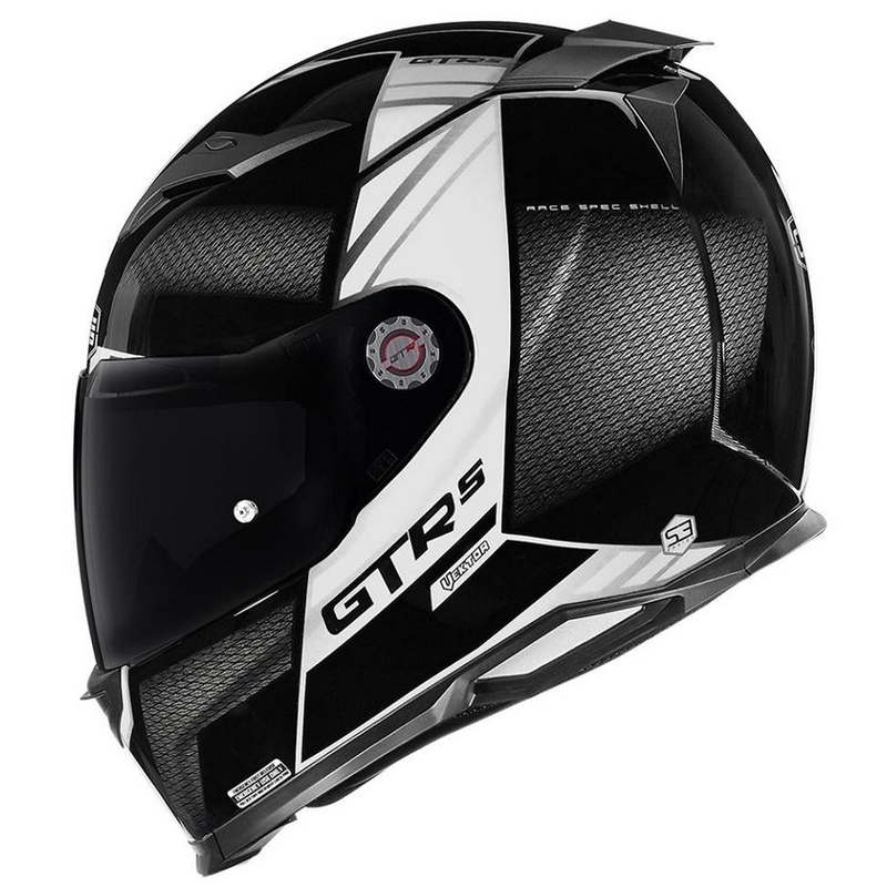 Motorradhelm CMS GTRS Vector schwarz und weiß