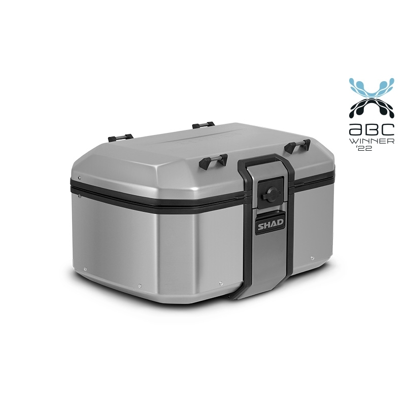 Complete set of aluminum cases SHAD TERRA, 55L topcase + 47L / 47L side cases, including mounting kit and plate SHAD Voge 650DS / 650DSX