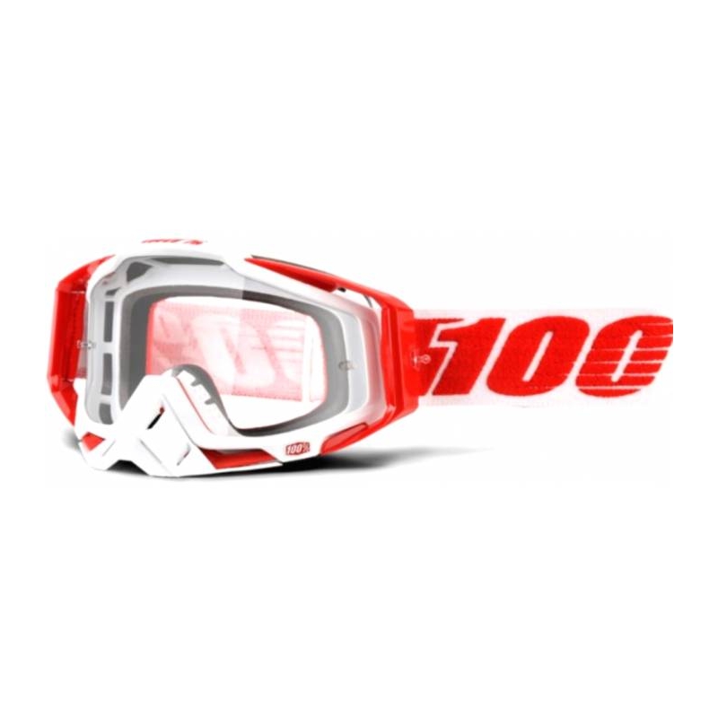 Schutzbrille 100% Racecraft Bilal rot und weiß (Plexiglas)