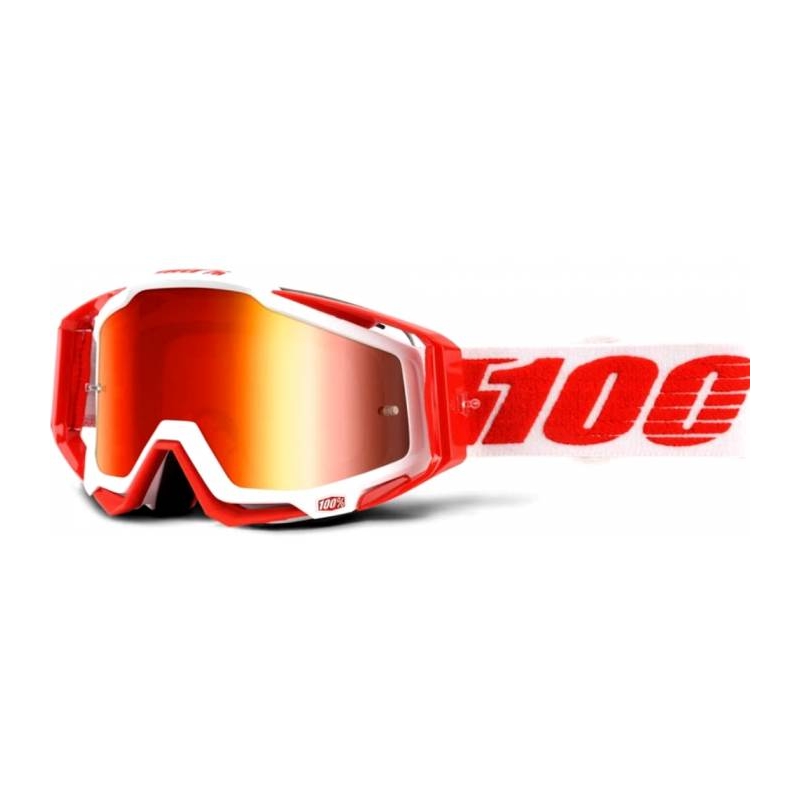 Schutzbrille 100% Racecraft Bilal rot (rot verchromtes Plexiglas, klares Plexiglas)