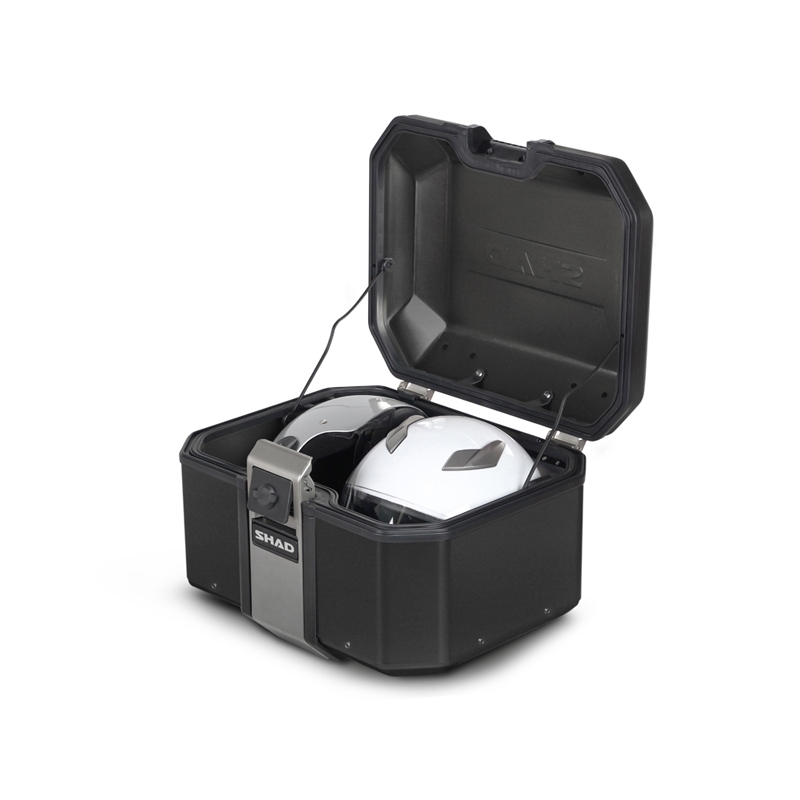 Complete set of SHAD TERRA TR40 adventure saddlebags and SHAD TERRA BLACK aluminium 48L topcase, including mounting kit SHAD Harley Davidson Pan America 1250