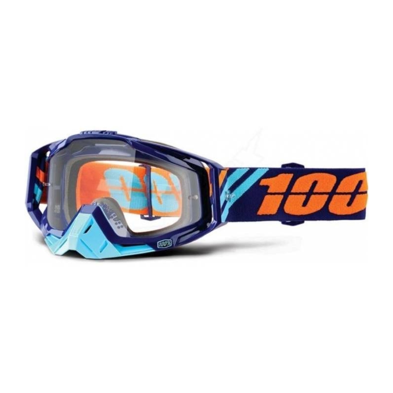100% Racecraft Calculus Marineblau-Türkis Schwimmbrille (Plexiglas klar)