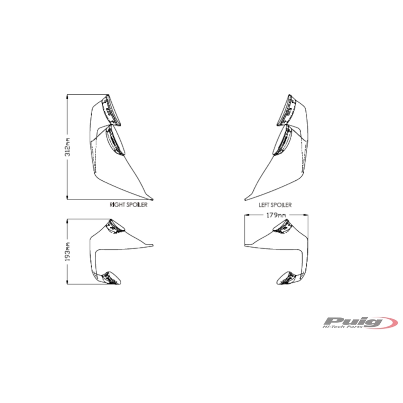 Frontal spoilers PUIG GP schwarz