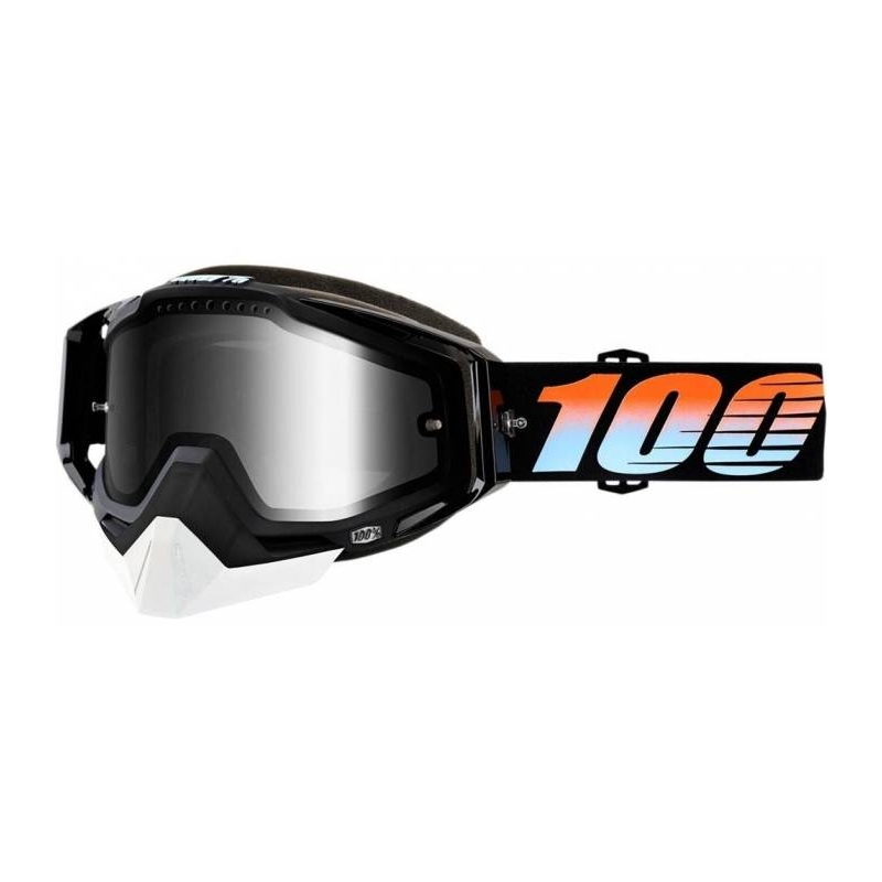 Brille 100% Racecraft Starlight schwarz (silberfarbenes Chromplexiglas + klares Plexiglas)