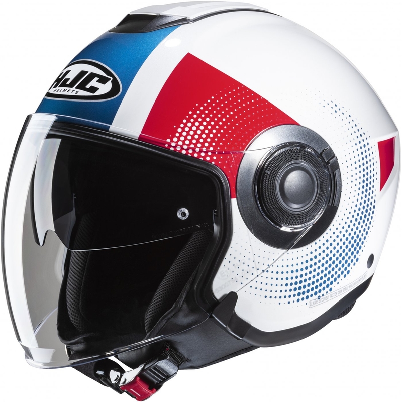 Offener Motorradhelm HJC i40N Pyle MC21 rot-blau-weiß